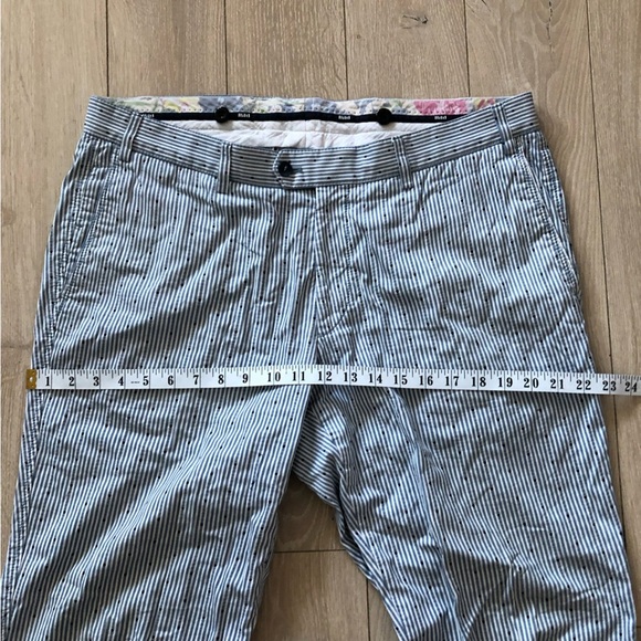 Hiltl Dot Stripe Dress Pants in Light Blue Made in Germany Size 52 / US Size 36 - Picture 3 of 12